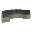 vidaXL Half-Round PE Rattan Large Patio Sofa in Grey