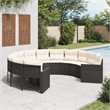 vidaXL Patio Sofa in Black With Cream Cushions and White Finish