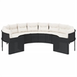vidaXL Patio Sofa in Black With Cream Cushions and White Finish