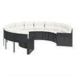 vidaXL Patio Sofa in Black With Cream Cushions and White Finish