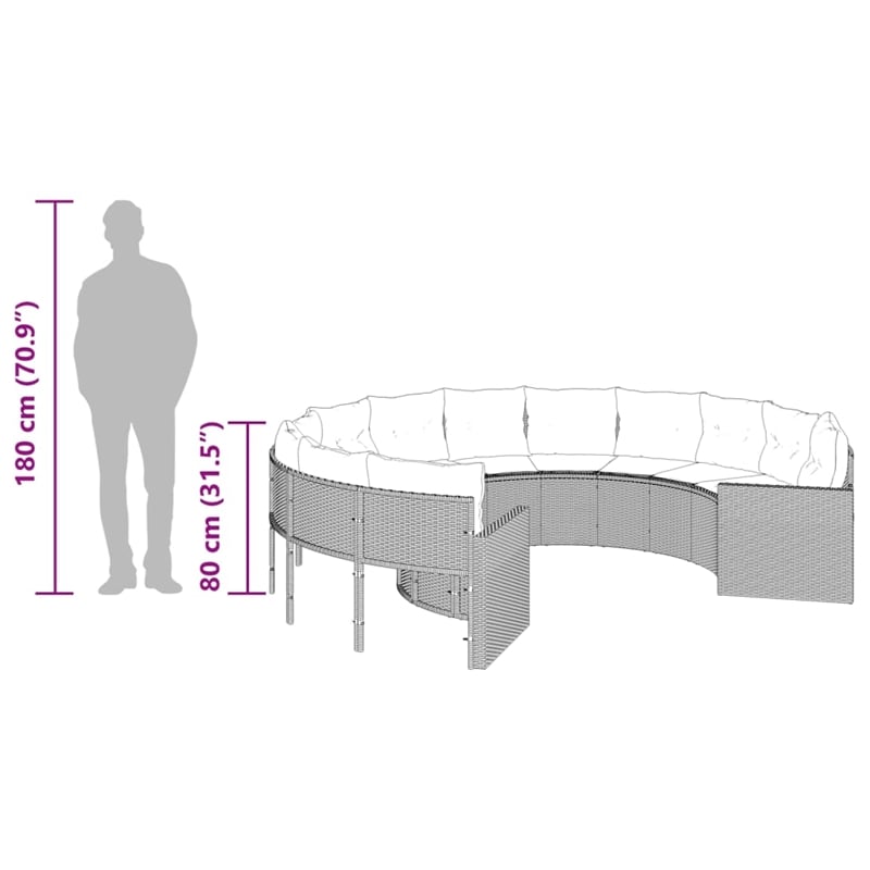 vidaXL Patio Sofa in Beige