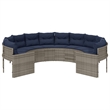 vidaXL Large Durable Poly Rattan Round Patio Sofa in Grey
