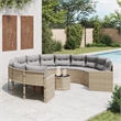 vidaXL PE Rattan Patio Sofa With Steel Frame and Glass Top in Beige