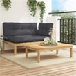 vidaXL Solid Acacia Wood Standard Patio Sofa Set in Anthracite