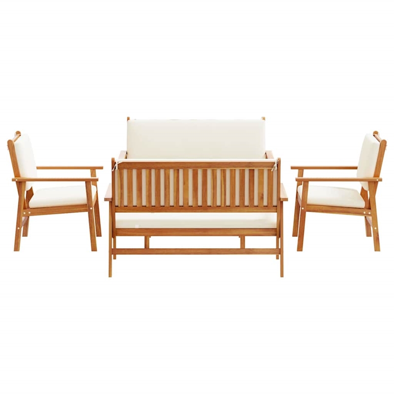 vidaXL 5 Piece Solid Acacia Wood Garden Sofa Set in Brown