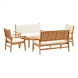 vidaXL 5 Piece Solid Acacia Wood Garden Sofa Set in Brown