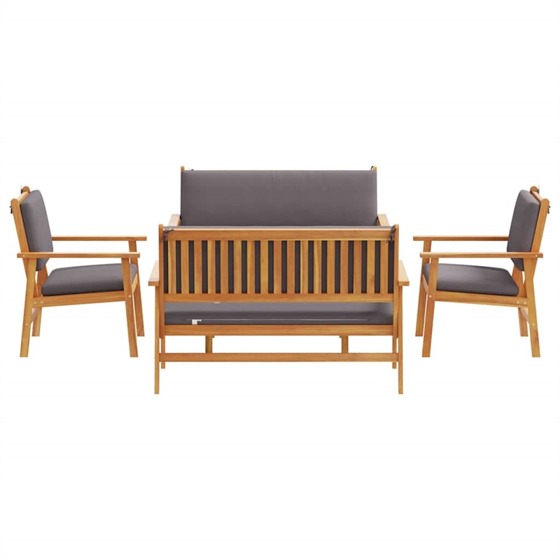 vidaXL 5 Piece Solid Acacia Wood Garden Sofa Set in Brown