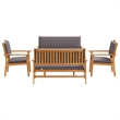 vidaXL 5 Piece Solid Acacia Wood Garden Sofa Set in Brown