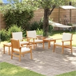 vidaXL 6 Piece Solid Acacia Wood Garden Sofa Set in Brown