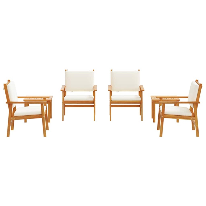 vidaXL 6 Piece Solid Acacia Wood Garden Sofa Set in Brown
