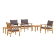 vidaXL 6 Piece Solid Acacia Wood Garden Sofa Set in Brown