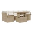 vidaXL 7 Piece Beige Garden Sofa Set With Cushions in Cream