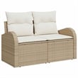 vidaXL 6 Piece Beige Garden Sofa Set With Cushions in Cream