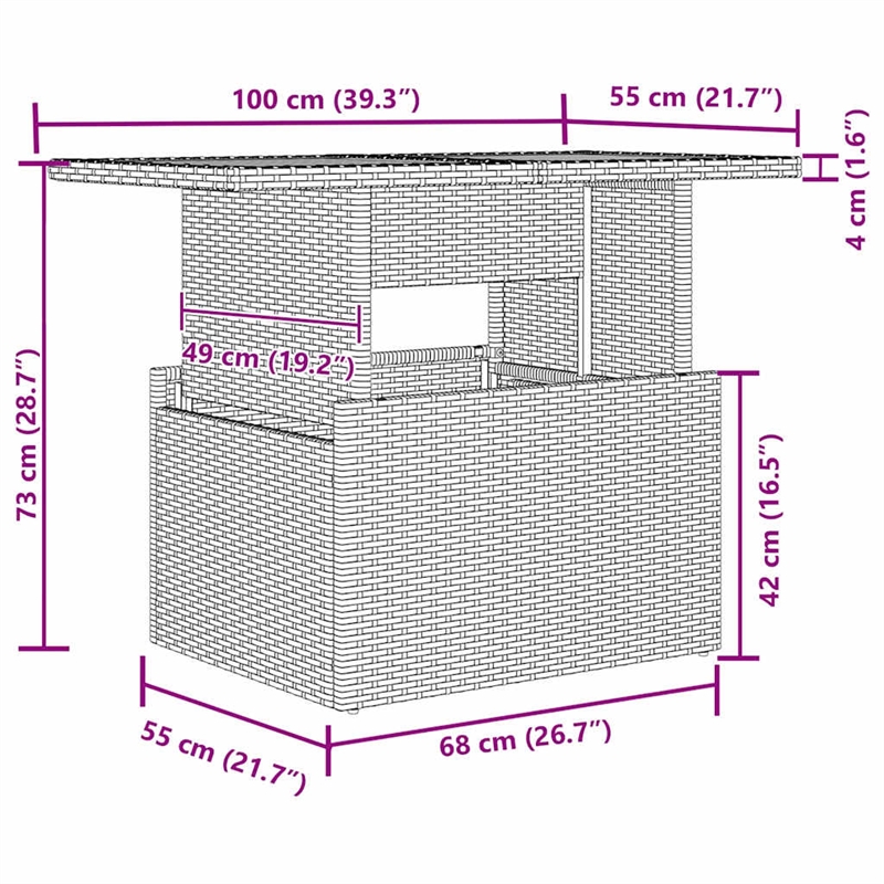 vidaXL 7 Piece Beige Poly Rattan Garden Sofa Set With Cushions in Cream