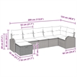 vidaXL Grey Poly Rattan Sofa Set With Cushions And Storage in Navy