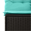 vidaXL 8 Pcs Poly Rattan Sofa Set With Cushions in Black And Turquoise