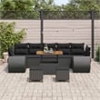 vidaXL 10 Pcs Garden Sofa Set With Cushions And Storage Manual in Black