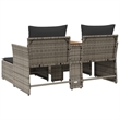 vidaXL 2-Seater PE Rattan Garden Sofa With Adjustable Feet in Grey