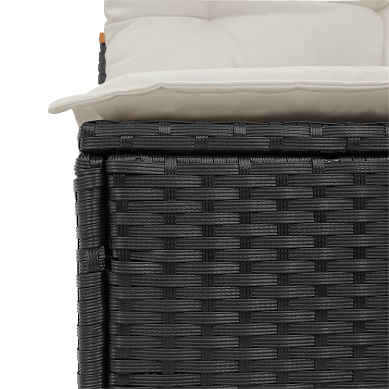 vidaXL Standard Modular PE Rattan Garden Sofa in Black