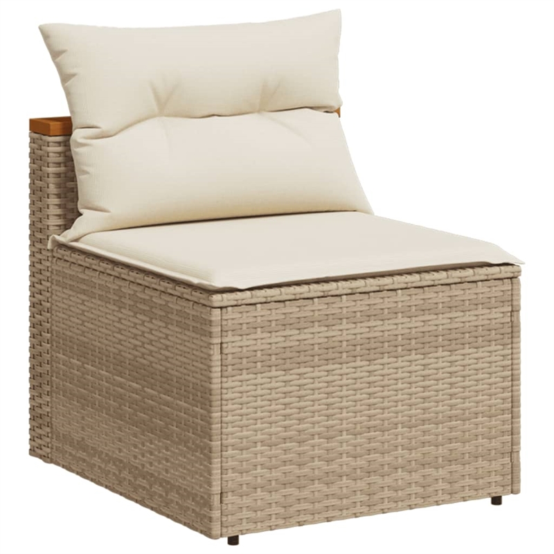 vidaXL Medium Modular PE Rattan Garden Sofa Square in Beige