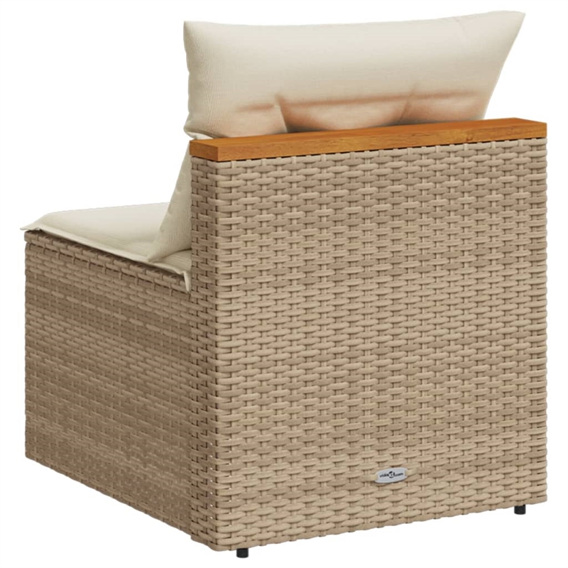 vidaXL Medium Modular PE Rattan Garden Sofa Square in Beige
