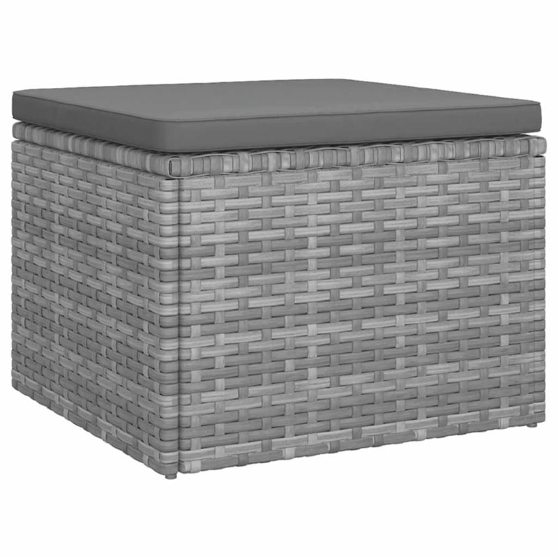 vidaXL 3-Seater PE Rattan Garden Sofa Foldable in Grey