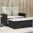 vidaXL Patio Sofa in Black & Cream With White Frame