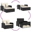 vidaXL Patio Sofa in Black & Cream With White Frame