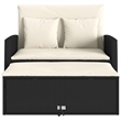 vidaXL Patio Sofa in Black & Cream With White Frame