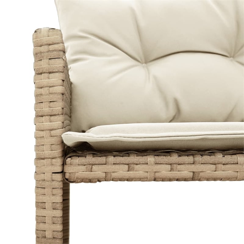 vidaXL 3-Seater Poly Rattan Garden Sofa With Removable Covers in Beige