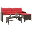 vidaXL Garden Sofa in Brown And Red