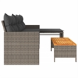 vidaXL Large Poly Rattan Garden Sofa With Removable Covers in Grey