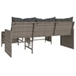 vidaXL Large Poly Rattan Garden Sofa With Removable Covers in Grey