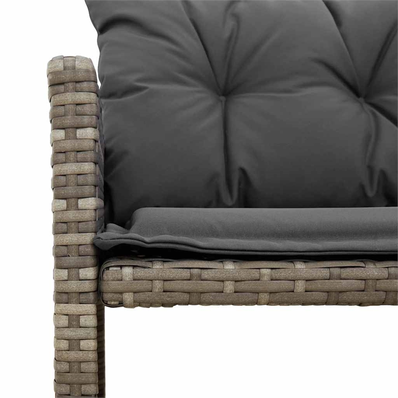 vidaXL Large Poly Rattan Garden Sofa With Removable Covers in Grey
