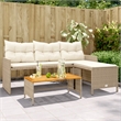 vidaXL Large Modular PE Rattan Garden Sofa in Beige