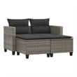 vidaXL 2-Seater PE Rattan Garden Sofa UV-Resistant in Grey