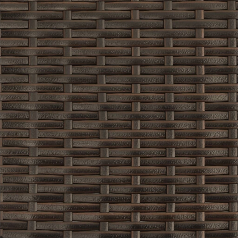 vidaXL 2-Seater PE Rattan And Steel Garden Sofa With Polyester in Brown And Red