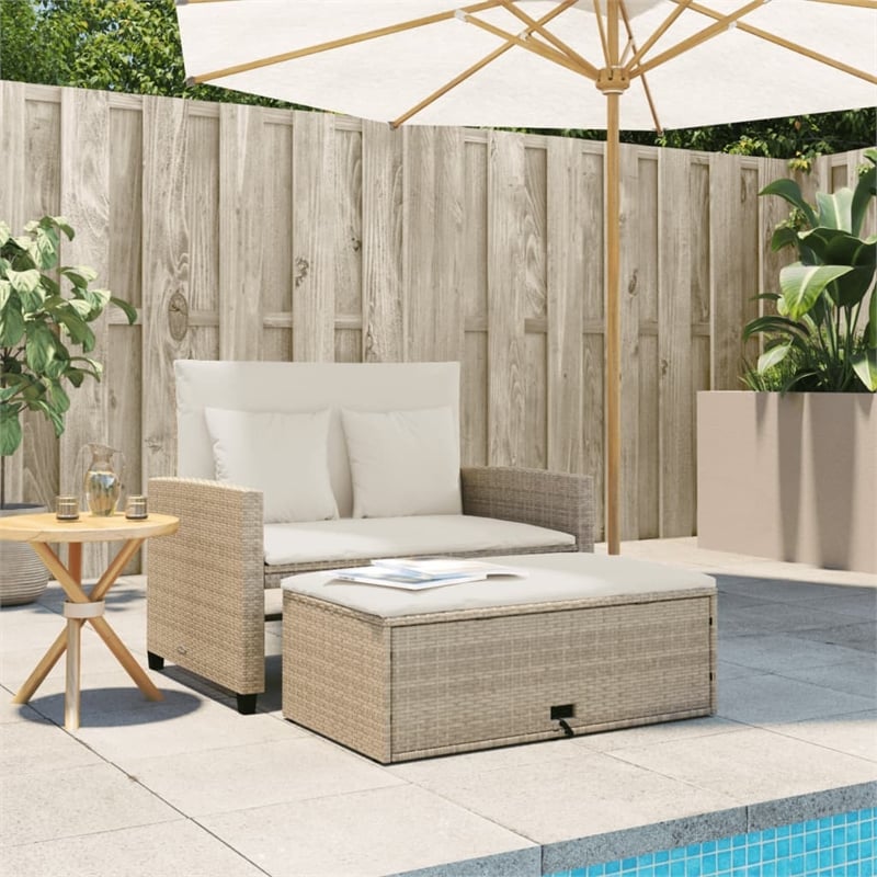 vidaXL Patio Sofa in Beige