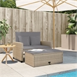 vidaXL 2-Seater PE Rattan And Powder-Coated Steel Patio Sofa in Beige