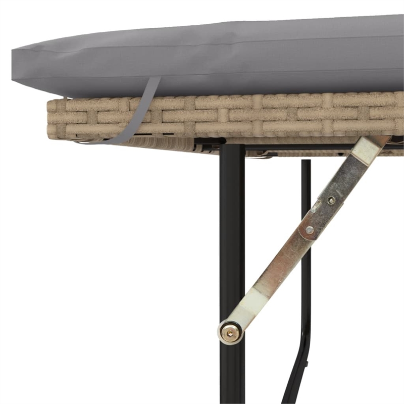 vidaXL 2-Seater PE Rattan And Powder-Coated Steel Patio Sofa in Beige