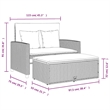 vidaXL Medium PE Wicker Acacia Wood & Powder-Coated Steel Garden Sofa in Grey