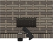 vidaXL Medium PE Wicker Acacia Wood & Powder-Coated Steel Garden Sofa in Grey