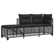 vidaXL Poly Rattan Powder-Coated Steel & Tempered Glass Garden Sofa Set in Black