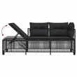 vidaXL Poly Rattan Powder-Coated Steel & Tempered Glass Garden Sofa Set in Black