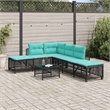 vidaXL 3-Piece PE Rattan Patio Sofa Set Adjustable Armrests in Black