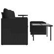 vidaXL Poly Rattan Powder-Coated Steel & Tempered Glass Garden Sofa Set in Black