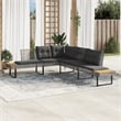 vidaXL L-Shaped Poly Rattan Garden Sofa With Removable Covers in Grey