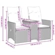vidaXL 2-Seater PE Rattan Reclining Garden Sofa in Beige