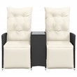 vidaXL Reclining Garden Sofa in Black & Cream/White