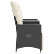 vidaXL Reclining Garden Sofa in Black & Cream/White